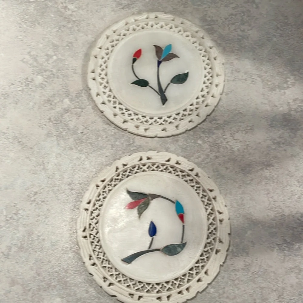 White marble inlay stone decor
